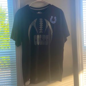 Large, black, dry fit, Nike colts tee shirt.